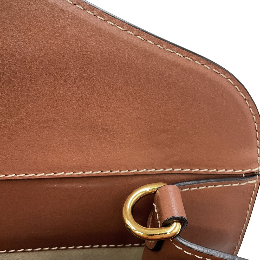 BURBERRY Pocket Bag 2WAY Bag Natural/Malt Brown8039362 Canvas Leather Size Medium