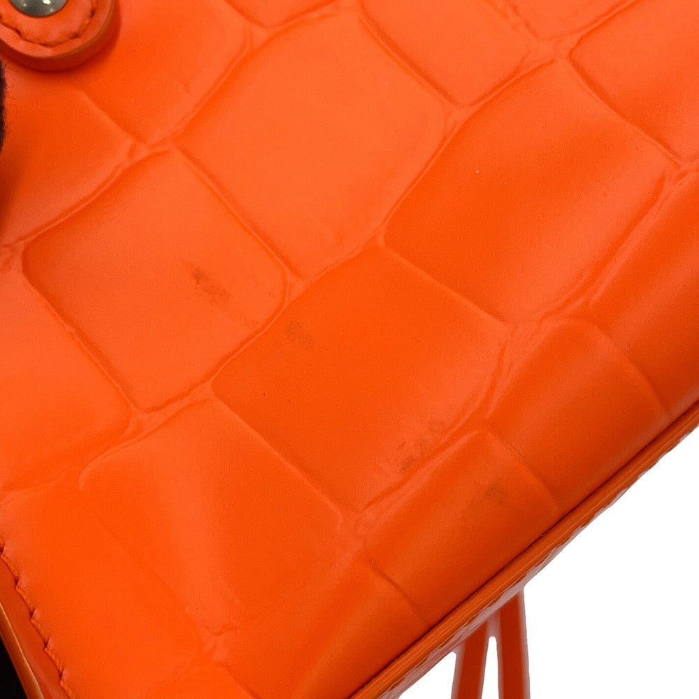 BALENCIAGA neoclassic city Orange638527 Croco embossed leather Size Nano