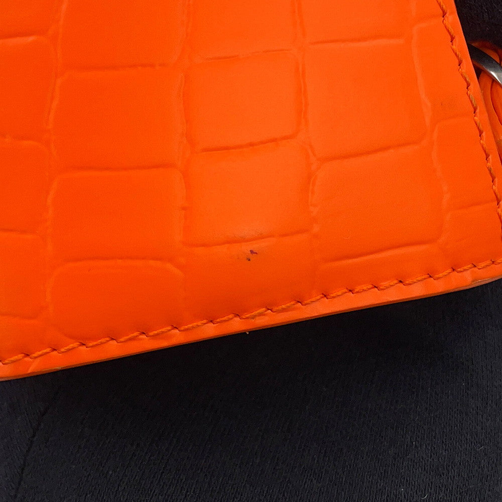 BALENCIAGA neoclassic city Orange638527 Croco embossed leather Size Nano