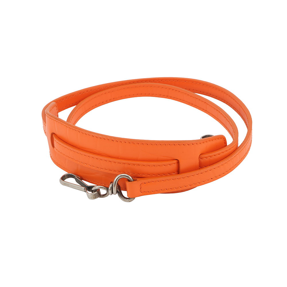 BALENCIAGA neoclassic city Orange638527 Croco embossed leather Size Nano