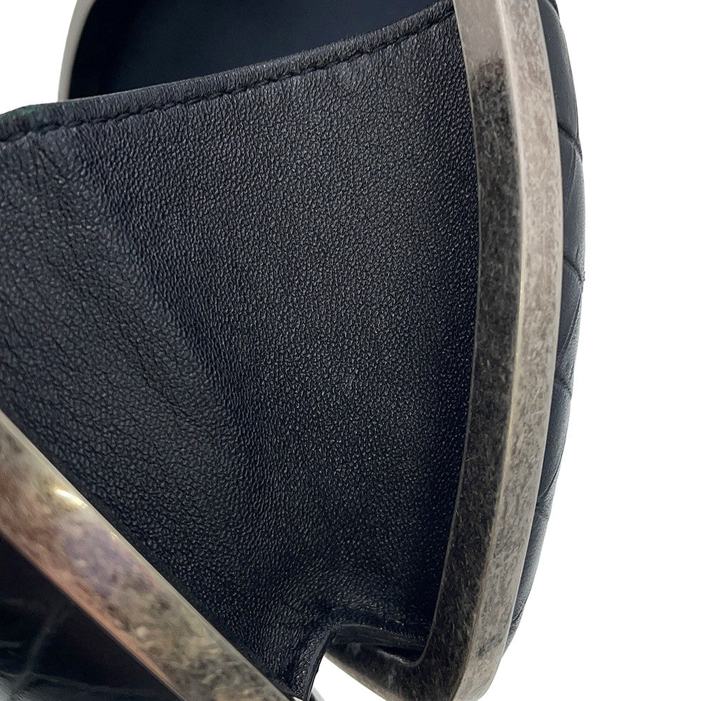 SAINT LAURENT PARIS Lovebox Shoulder Bag Black466212DZE0D1000 Croco embossed leather