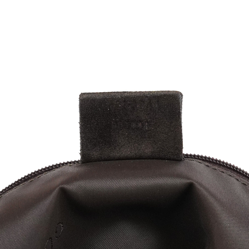 001 3244 Brown Suede Bamboo Shoulder Bag