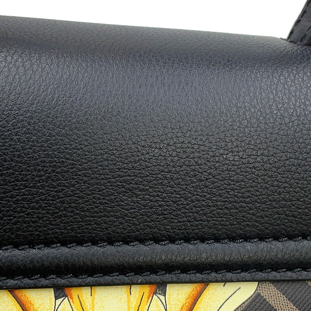 FENDI Fendace La Medusa Shoulder Bag Black/Yellow/BrownDBFI039_1A03697_5B02V PVC Leather Size Medium