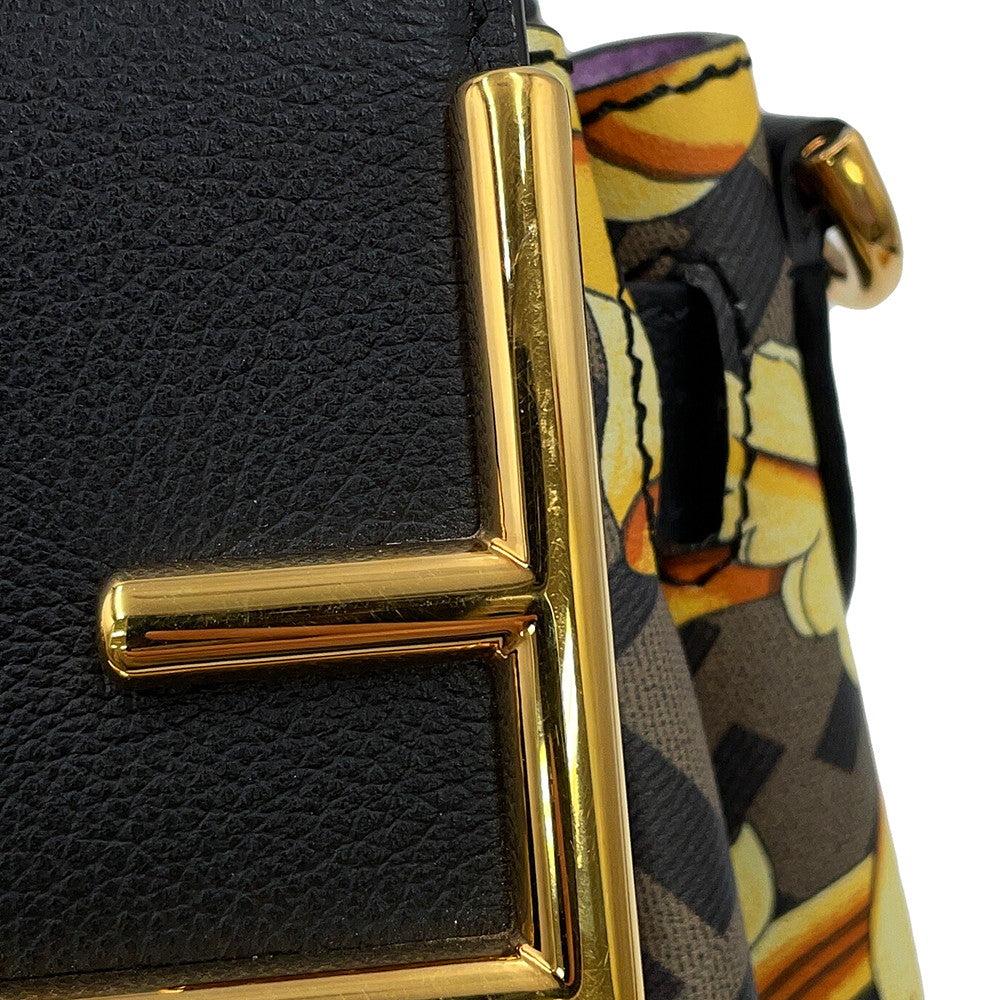 FENDI Fendace La Medusa Shoulder Bag Black/Yellow/BrownDBFI039_1A03697_5B02V PVC Leather Size Medium