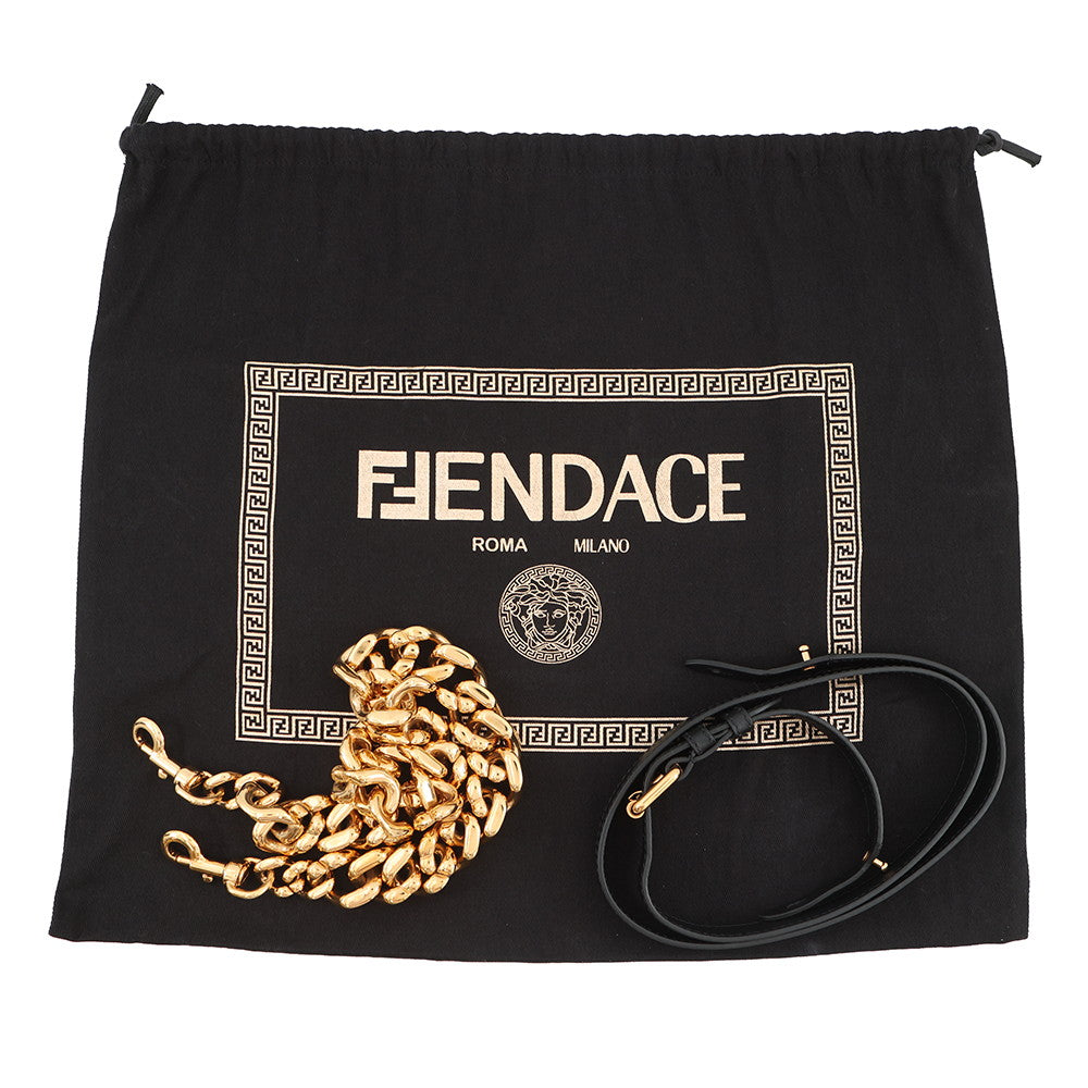 FENDI Fendace La Medusa Shoulder Bag Black/Yellow/BrownDBFI039_1A03697_5B02V PVC Leather Size Medium