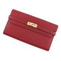 HERMES Kelly wallet long Rouge Grenat Epsom