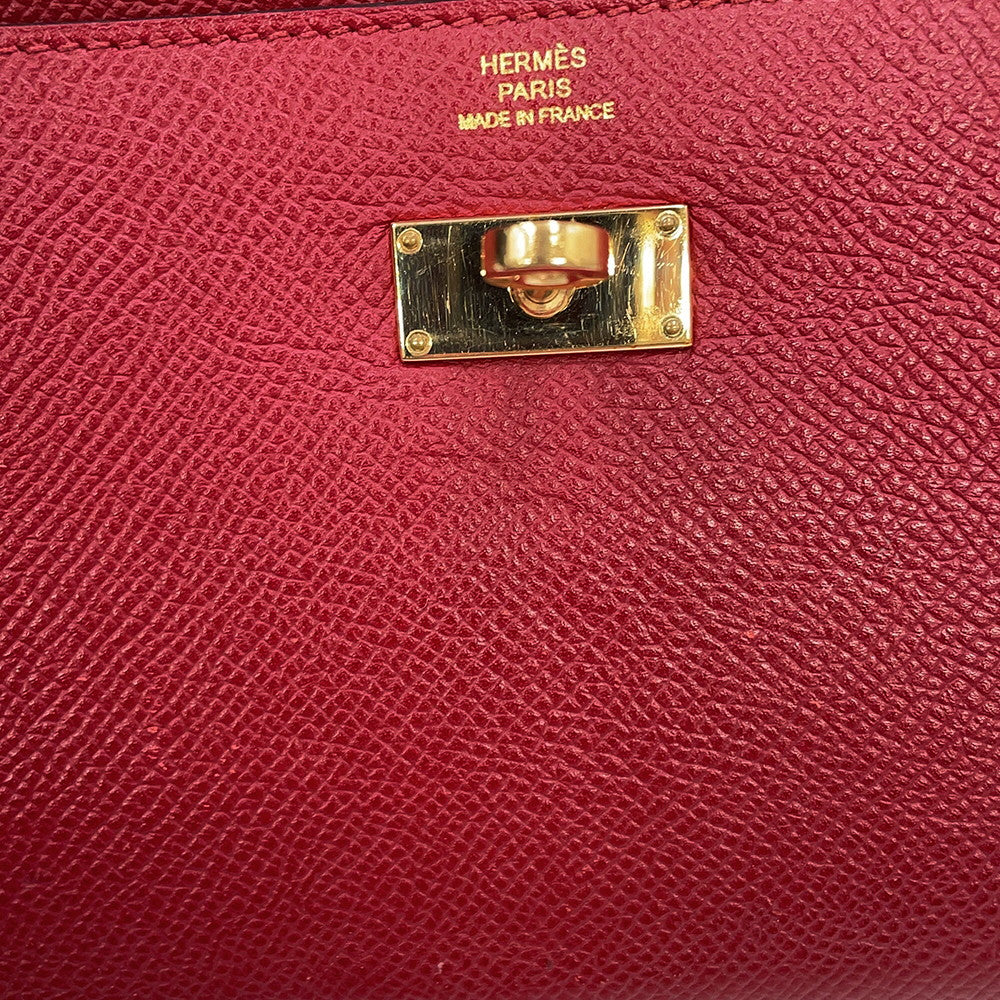 HERMES Kelly wallet long Rouge Grenat Epsom