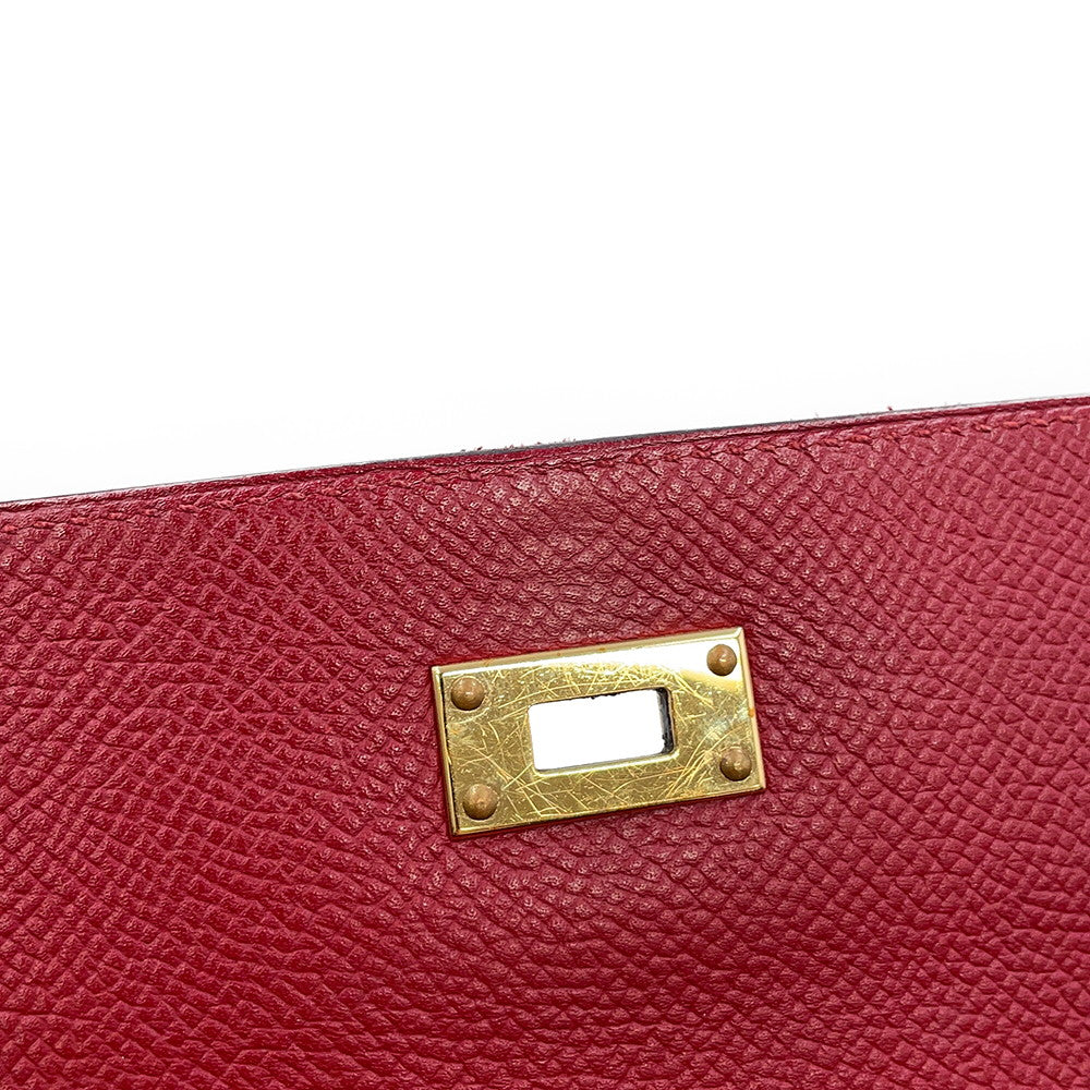 HERMES Kelly wallet long Rouge Grenat Epsom