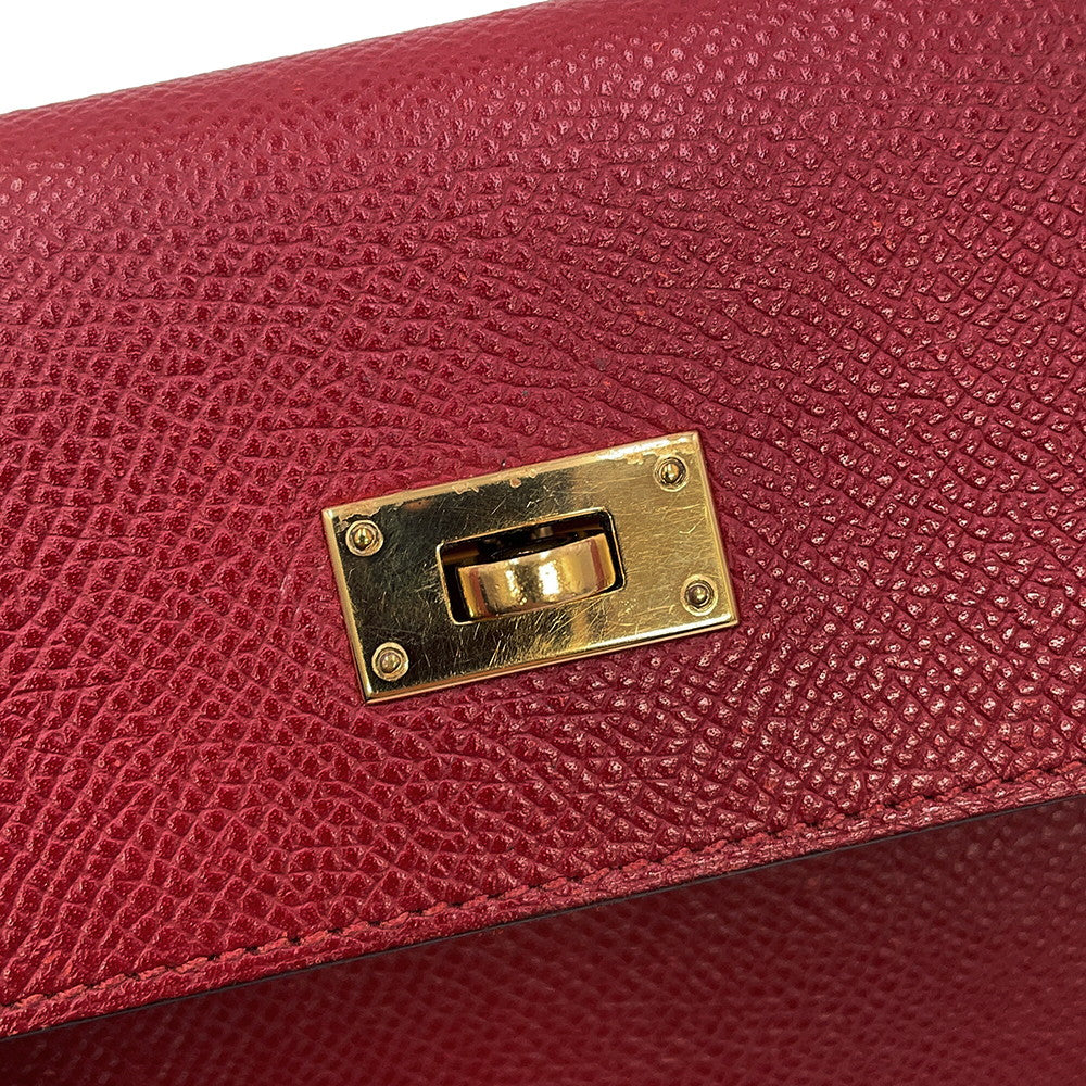 HERMES Kelly wallet long Rouge Grenat Epsom