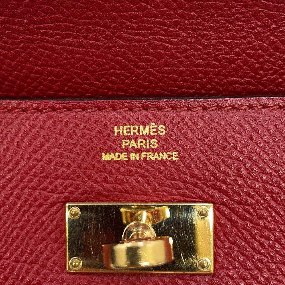 HERMES Kelly wallet long Rouge Grenat Epsom