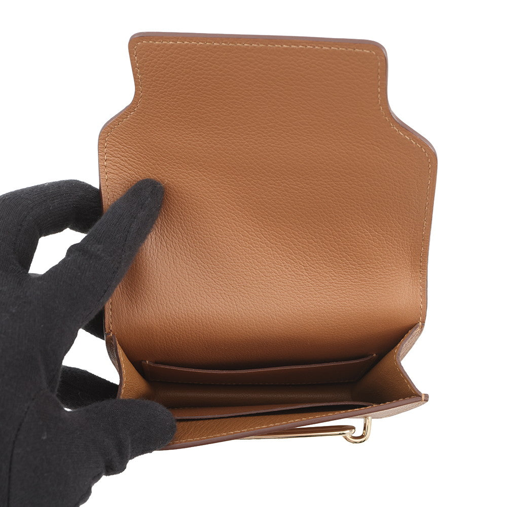 HERMES Roulis Slim Wallet Gold/Vert fizz Evercolor