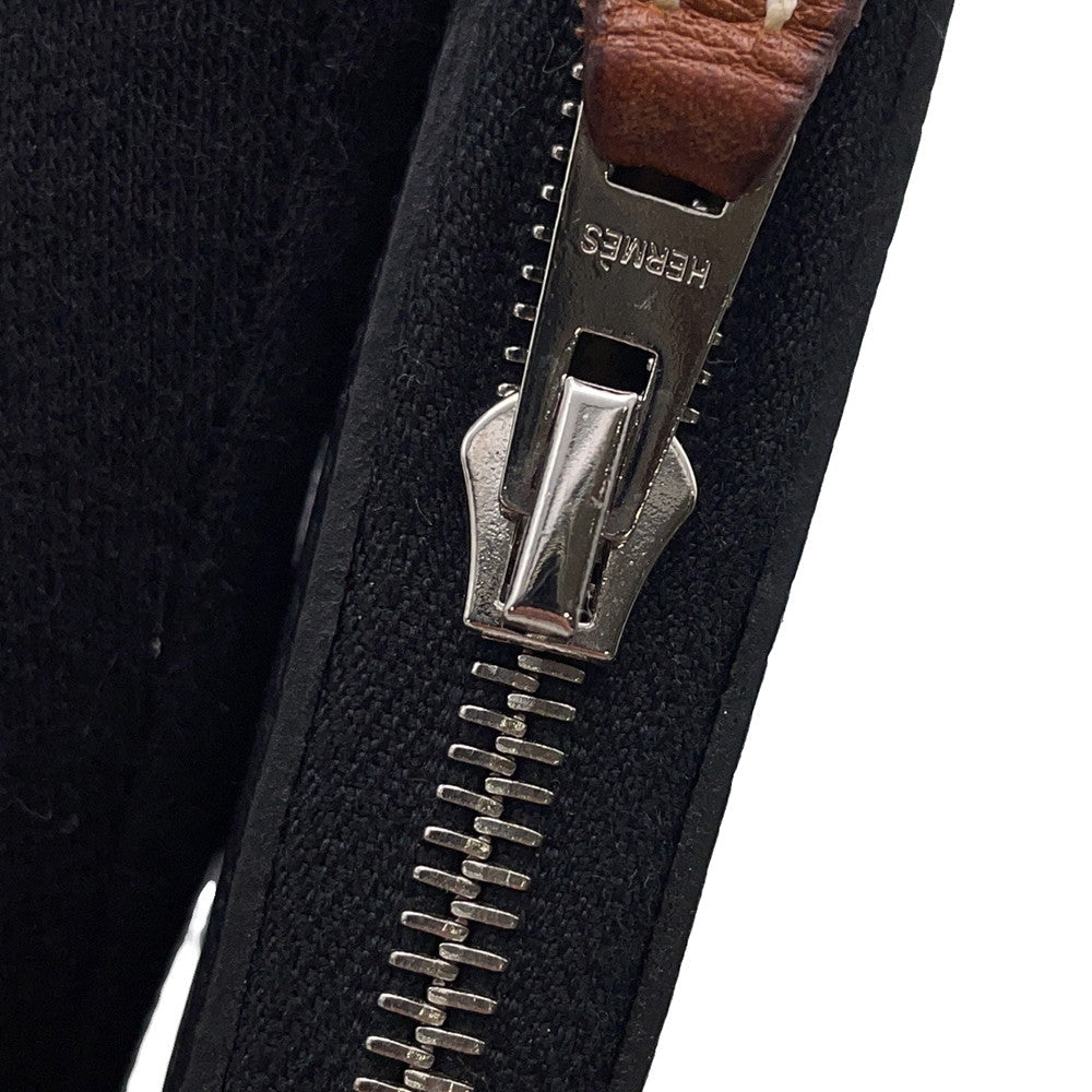 HERMES azap silk in long Black Epsom