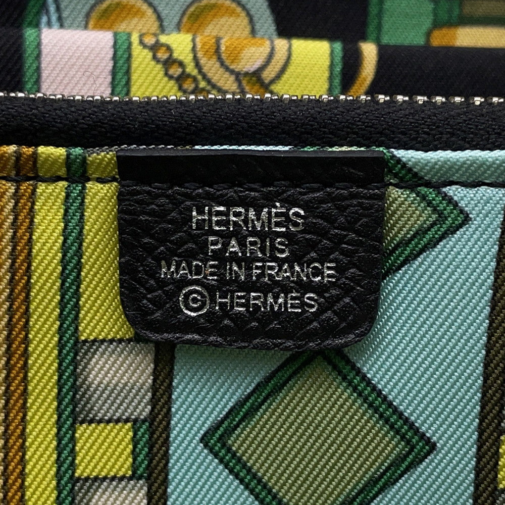 HERMES azap silk in long Black Epsom