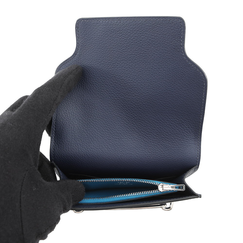 HERMES Roulis Roulis Slim Blue Nuit/Blue Zanzibar Evercolor
