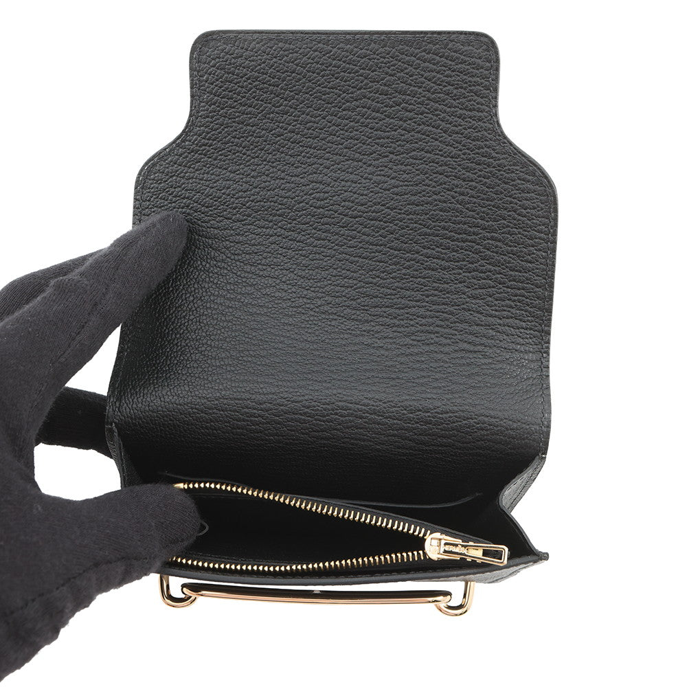 HERMES Roulis Roulis Slim Black Chevre Myzore Goatskin