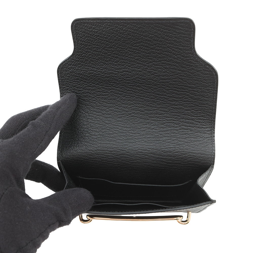 HERMES Roulis Roulis Slim Black Chevre Myzore Goatskin