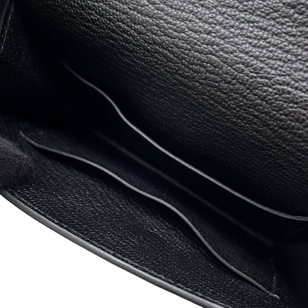 HERMES Roulis Roulis Slim Black Chevre Myzore Goatskin