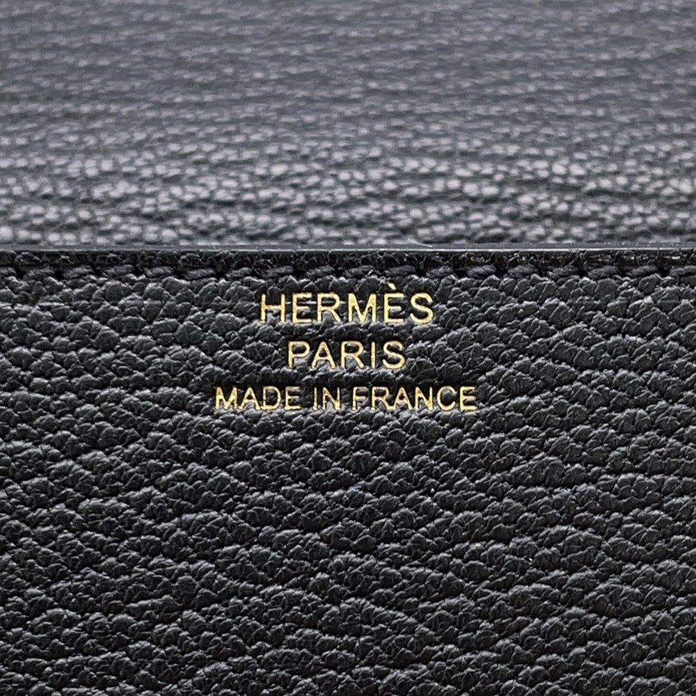 HERMES Roulis Roulis Slim Black Chevre Myzore Goatskin