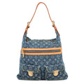 LOUIS VUITTON Baggy Blue/YellowM95048 Monogram Denim Size GM