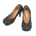 Bottega Veneta Padded INTRECCIATO Square Toe Heel Pumps Black592013VBRR01000 Nappa Leather Size 34 1/2