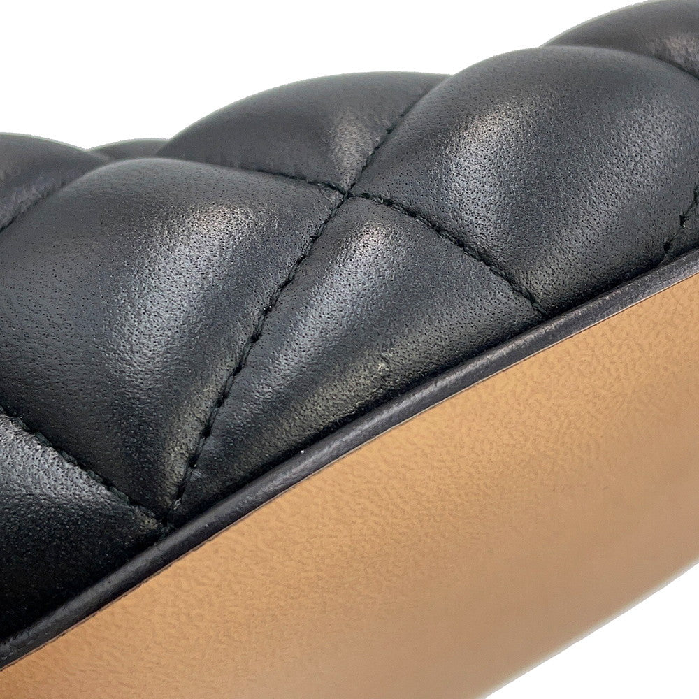 Bottega Veneta Padded INTRECCIATO Square Toe Heel Pumps Black592013VBRR01000 Nappa Leather Size 34 1/2