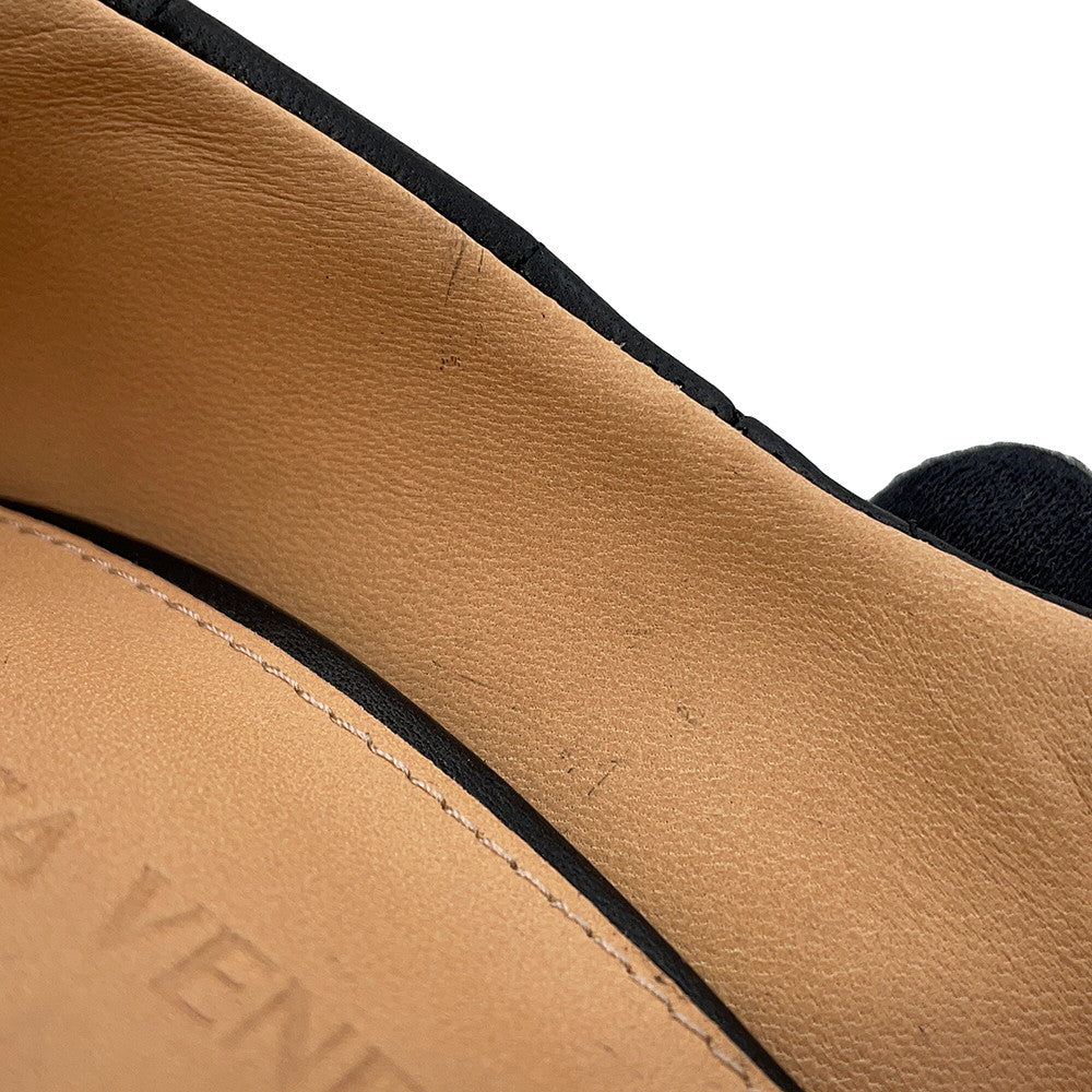 Bottega Veneta Padded INTRECCIATO Square Toe Heel Pumps Black592013VBRR01000 Nappa Leather Size 34 1/2