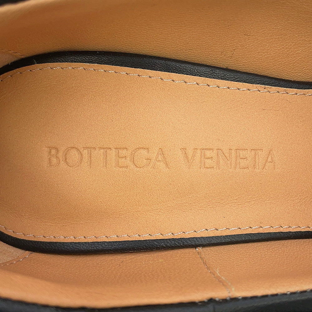Bottega Veneta Padded INTRECCIATO Square Toe Heel Pumps Black592013VBRR01000 Nappa Leather Size 34 1/2