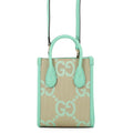 GUCCI Jumbo GG 2-way Mini Tote Beige/Light Green671623 Jumbo GG Canvas Leather