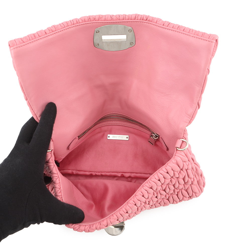 MIUMIU Nappa Crystal Shoulder Bag PinkRP0233 Leather