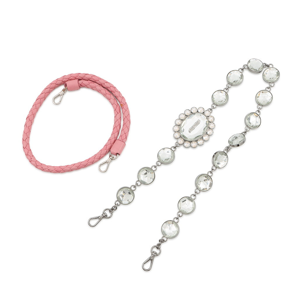 MIUMIU Nappa Crystal Shoulder Bag PinkRP0233 Leather