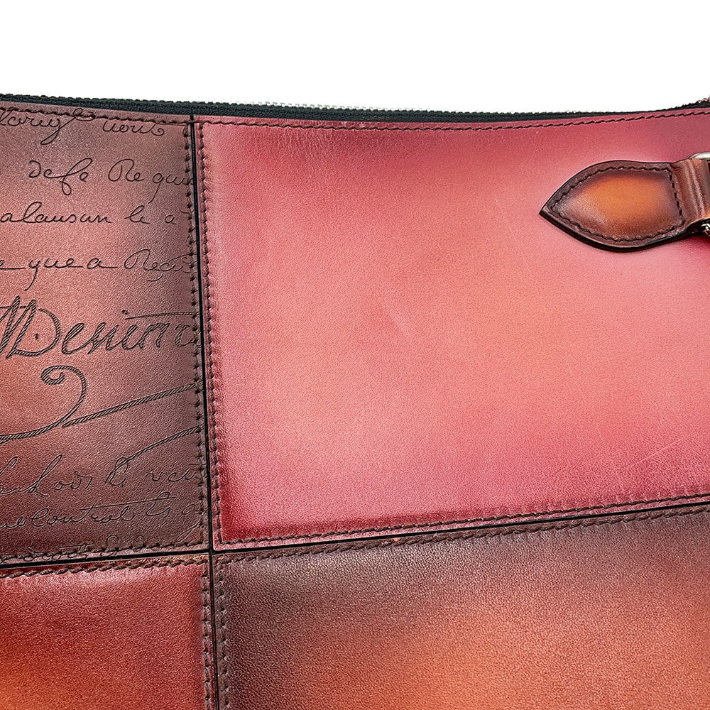 Berluti Calligraphy Nino Brown/Pink Leather Size TGM