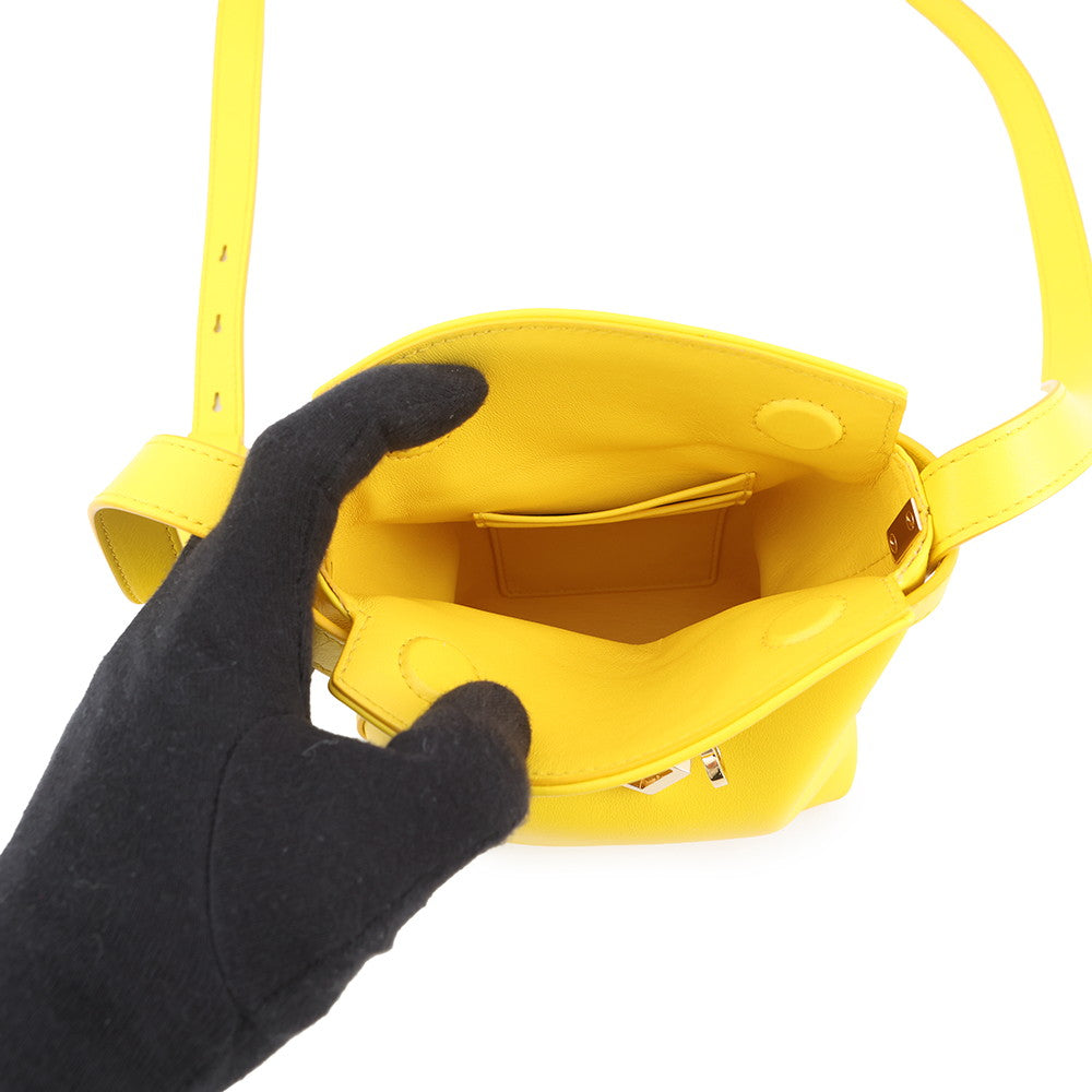 Ferragamo Hug Phone Holder Yellow220650 770895 Calf Leather