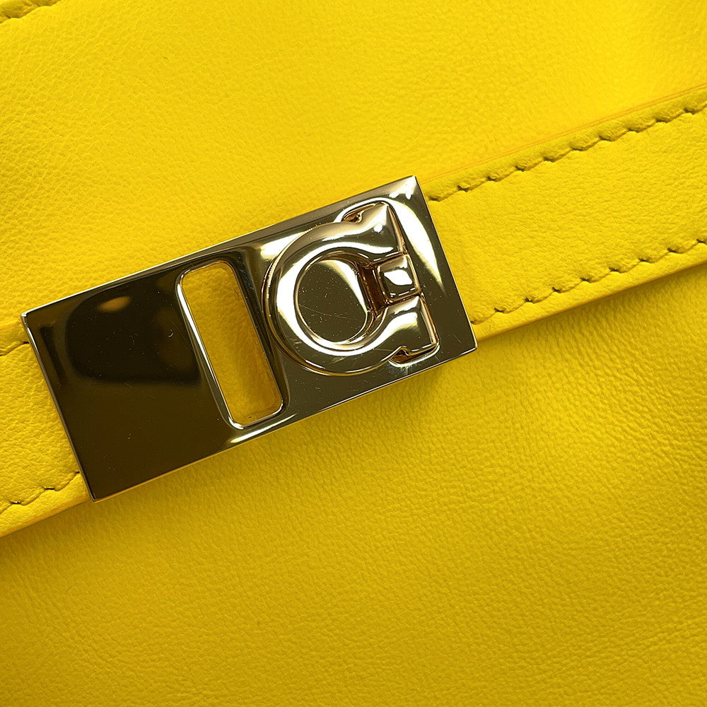 Ferragamo Hug Phone Holder Yellow220650 770895 Calf Leather