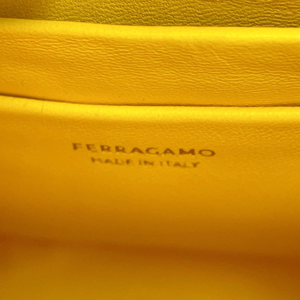 Ferragamo Hug Phone Holder Yellow220650 770895 Calf Leather