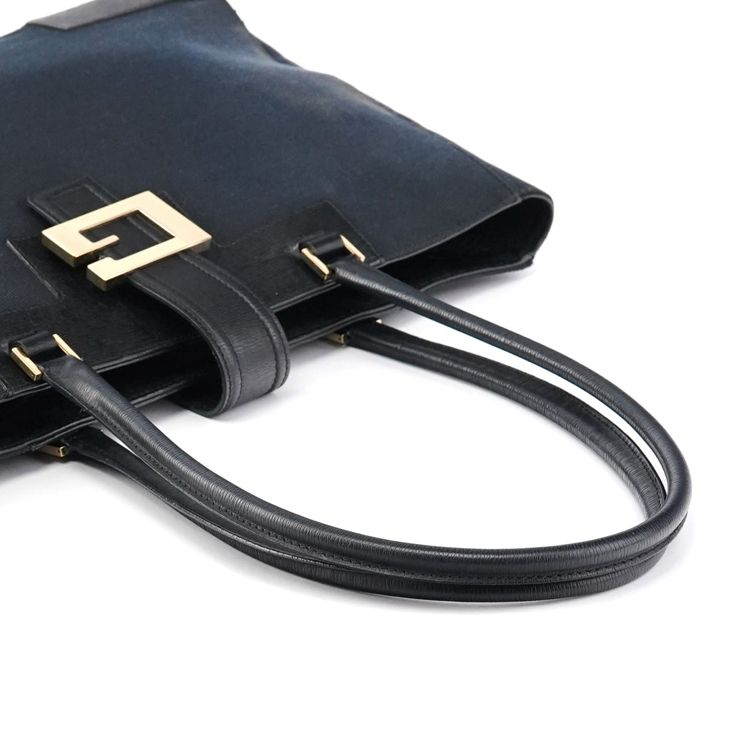 002 1109 Navy Canvas Square G Tote Bag