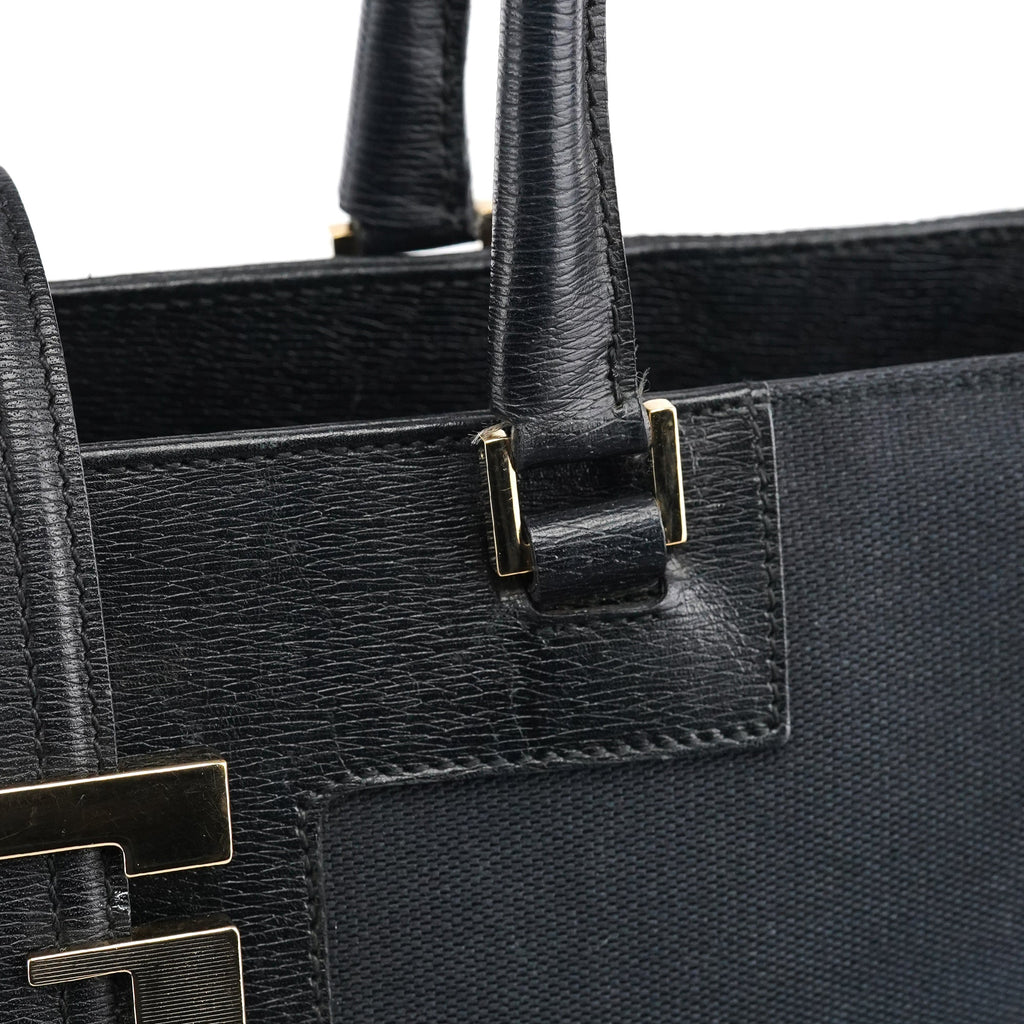 002 1109 Navy Canvas Square G Tote Bag
