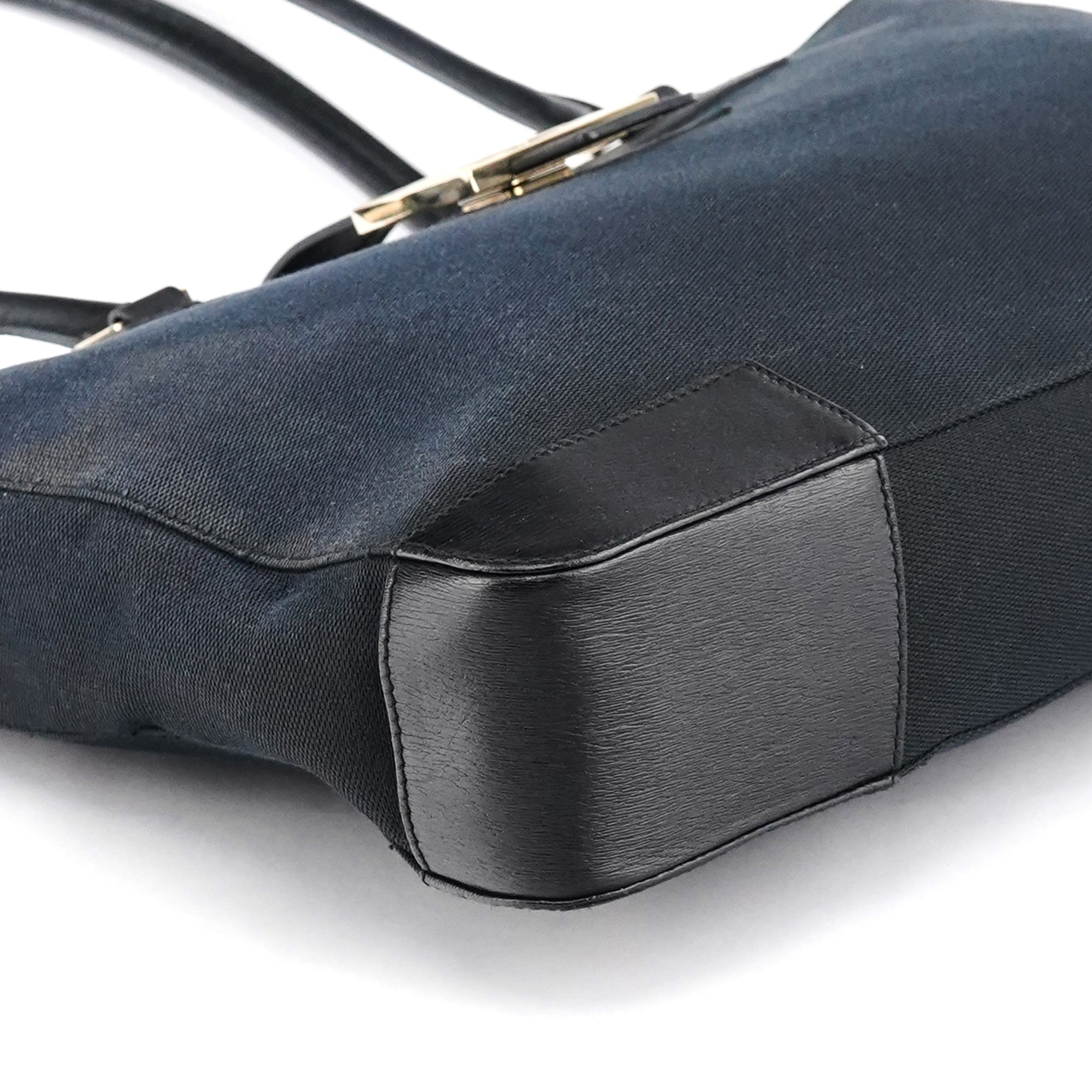 002 1109 Navy Canvas Square G Tote Bag