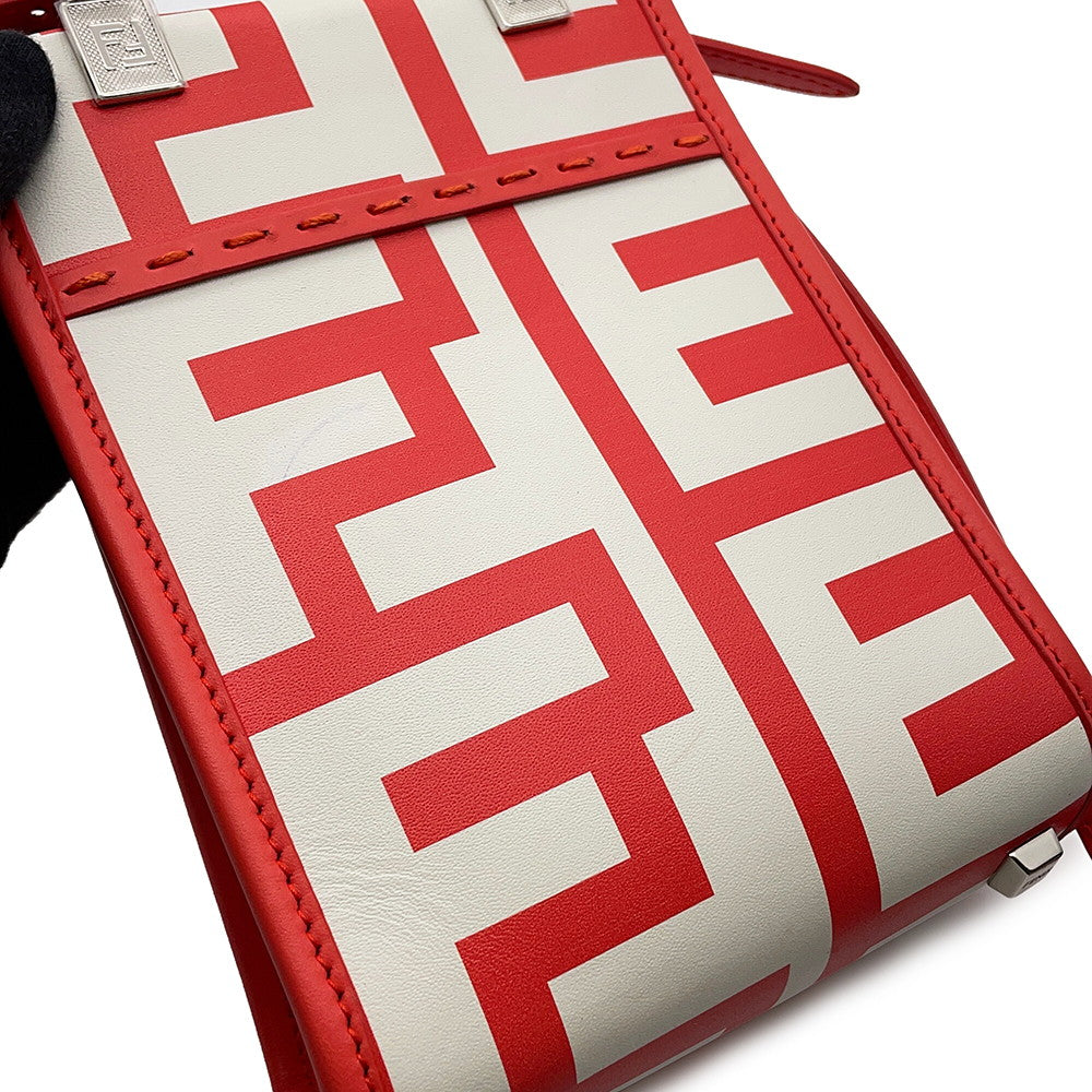 FENDI Marc Jacobs x Sunshine 2-way Tote Bag Red/White8BS051 AMWK Leather Size Mini