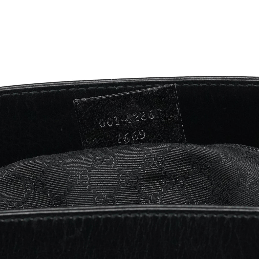 001 4286 Black Calfskin Bucket Shoulder Bag
