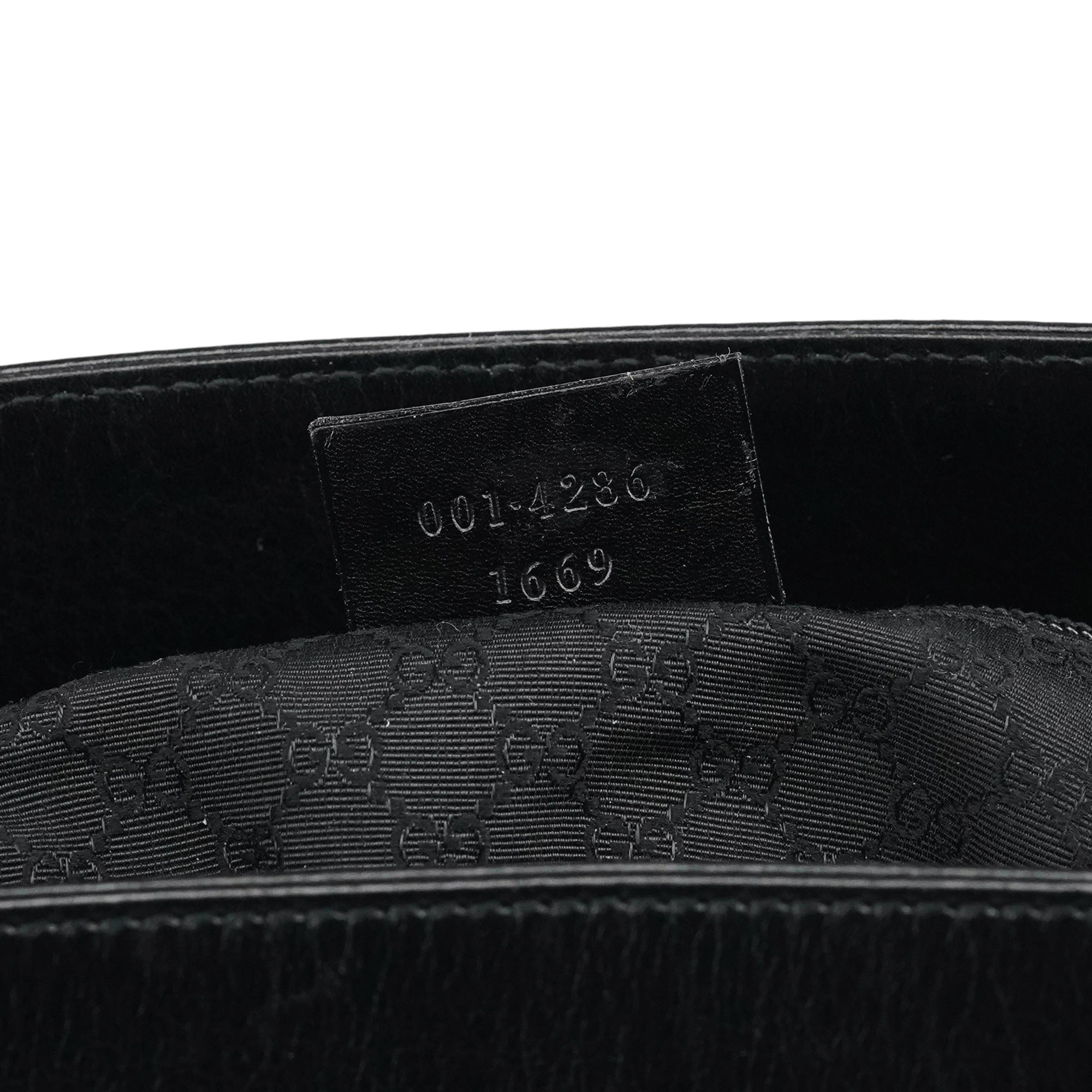 001 4286 Black Calfskin Bucket Shoulder Bag
