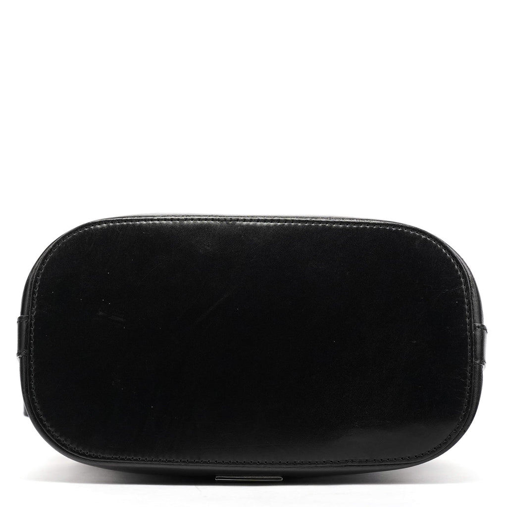 001 4286 Black Calfskin Bucket Shoulder Bag