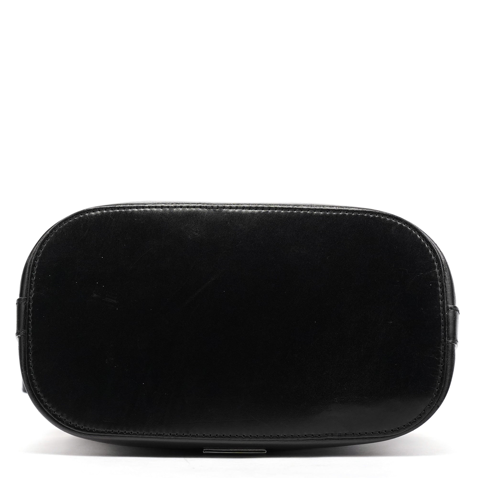 001 4286 Black Calfskin Bucket Shoulder Bag