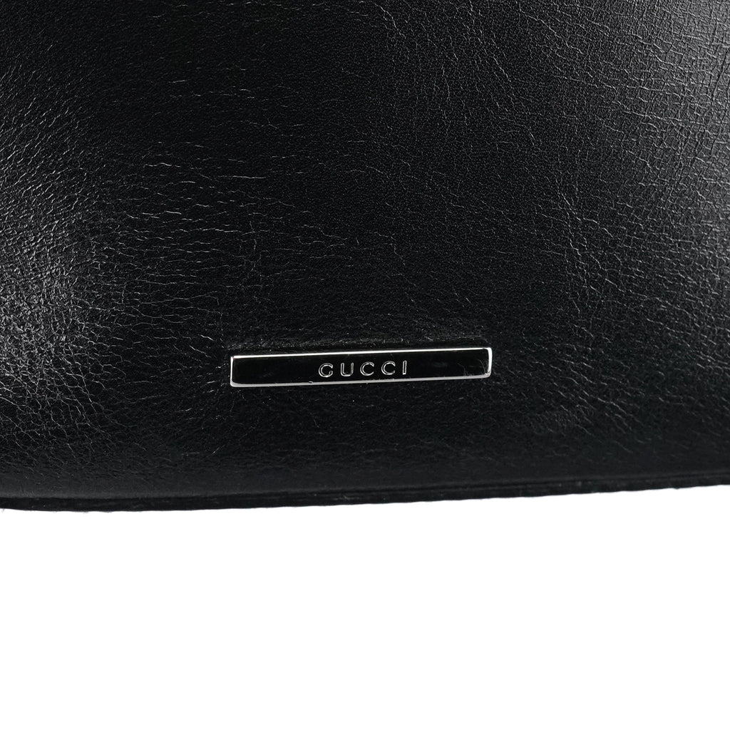 001 4286 Black Calfskin Bucket Shoulder Bag