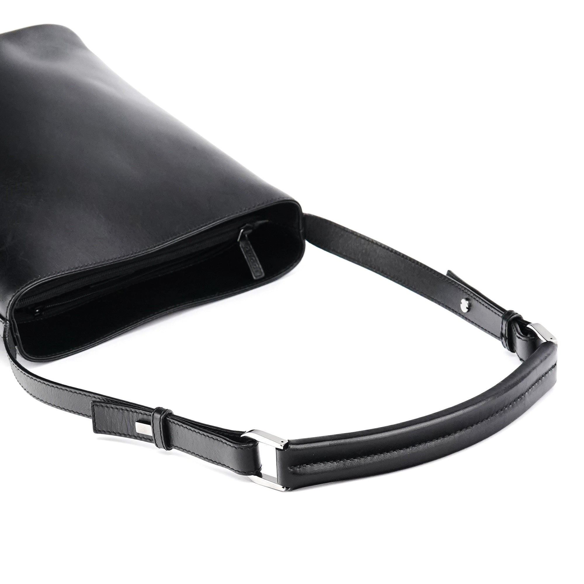 001 4286 Black Calfskin Bucket Shoulder Bag