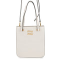 MIUMIU Madras Square Tote 2-Way Bag White5BA231_2AJB_F0009 Leather