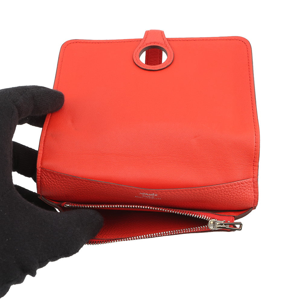 HERMES Dogon compact Capucines Togo Leather