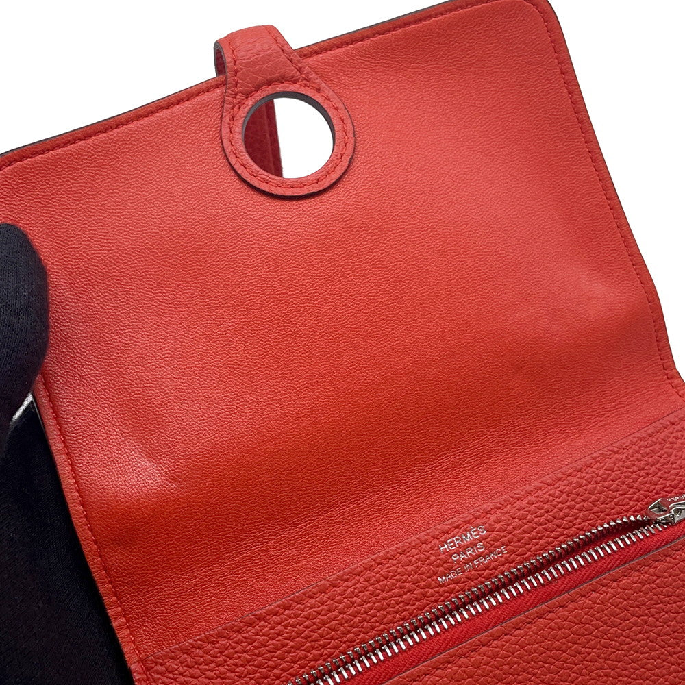 HERMES Dogon compact Capucines Togo Leather