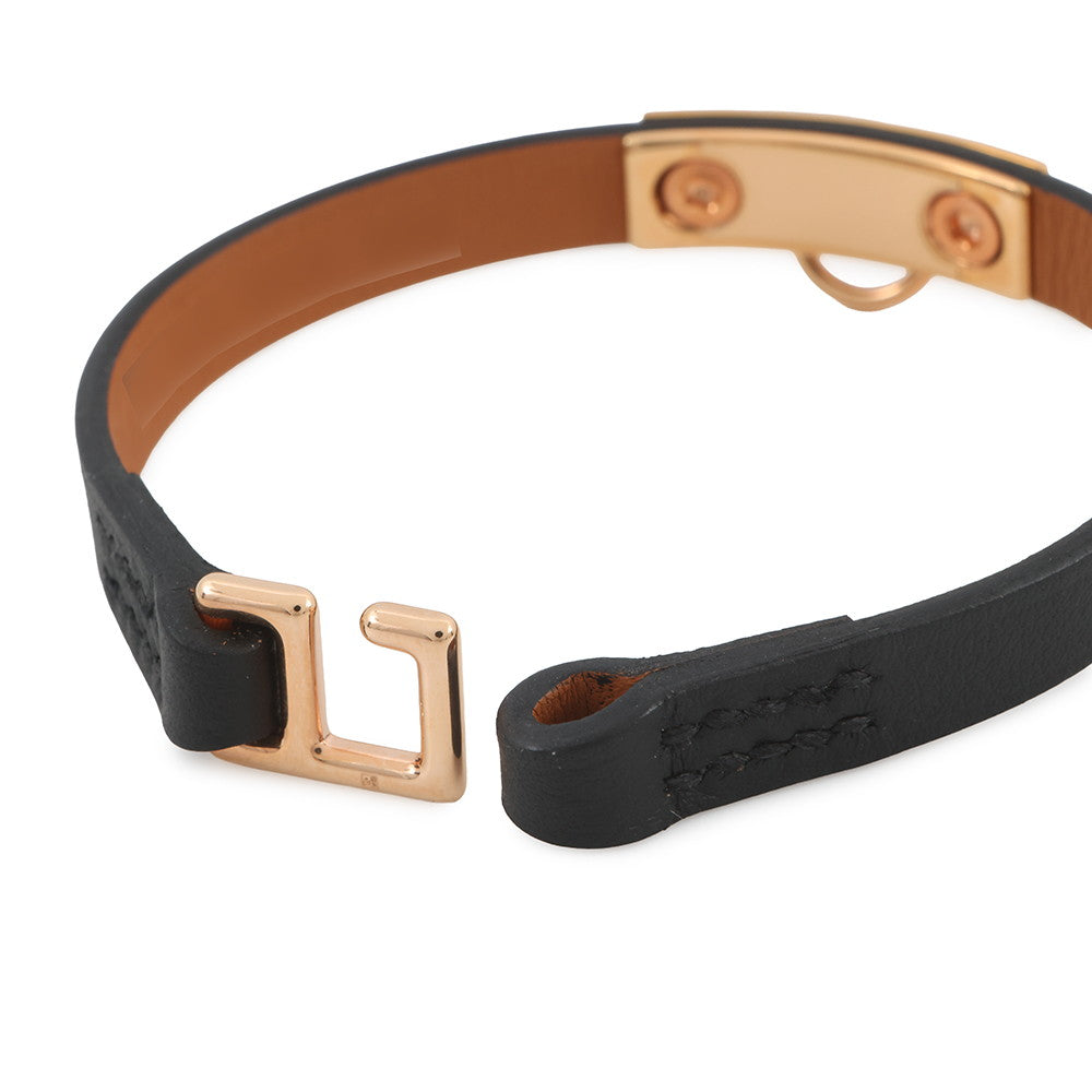 HERMES Bracelet Mini Rival Size T3 Black Swift Leather