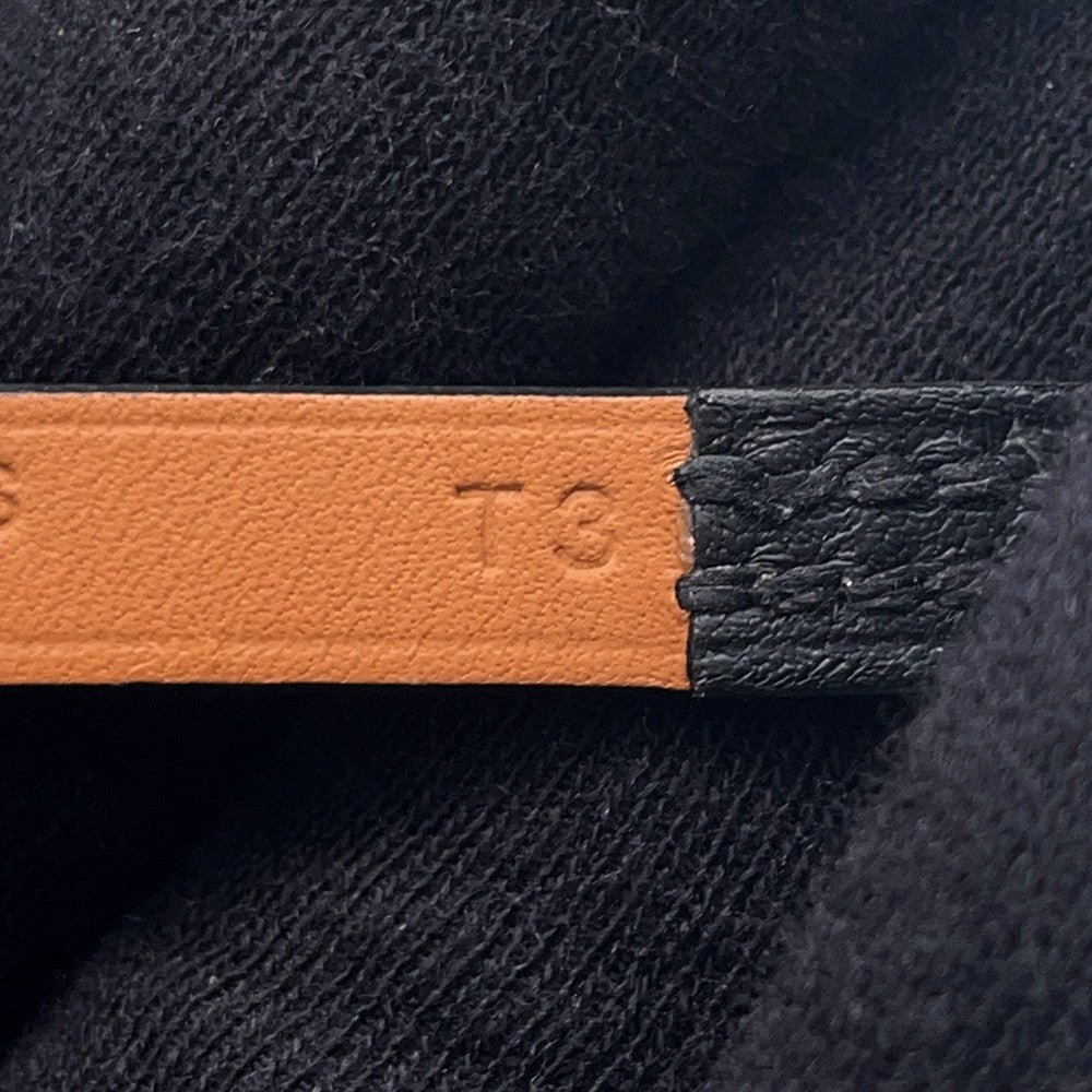 HERMES Bracelet Mini Rival Size T3 Black Swift Leather