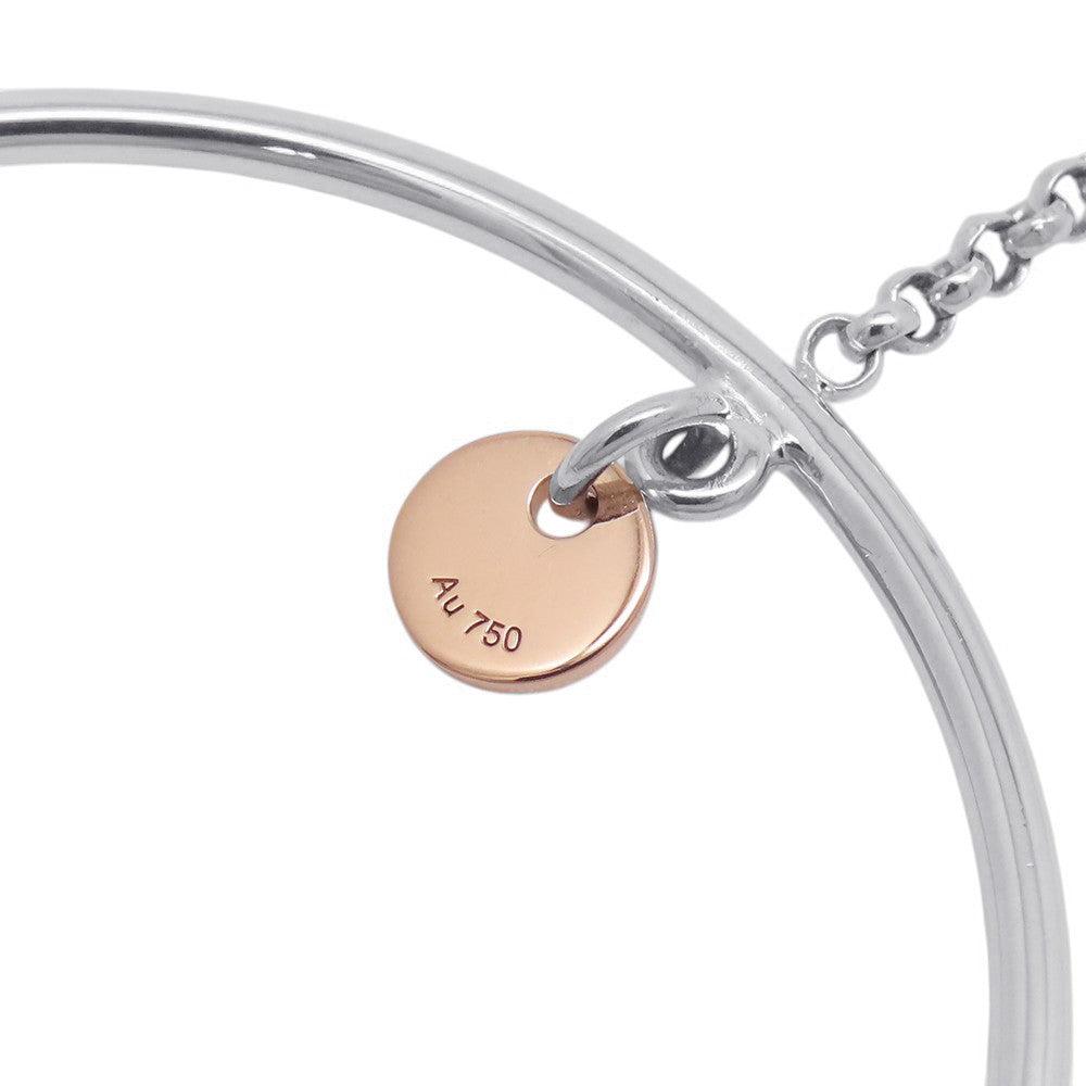 HERMES Exlibris Hoop Earrings SV925 K18PG